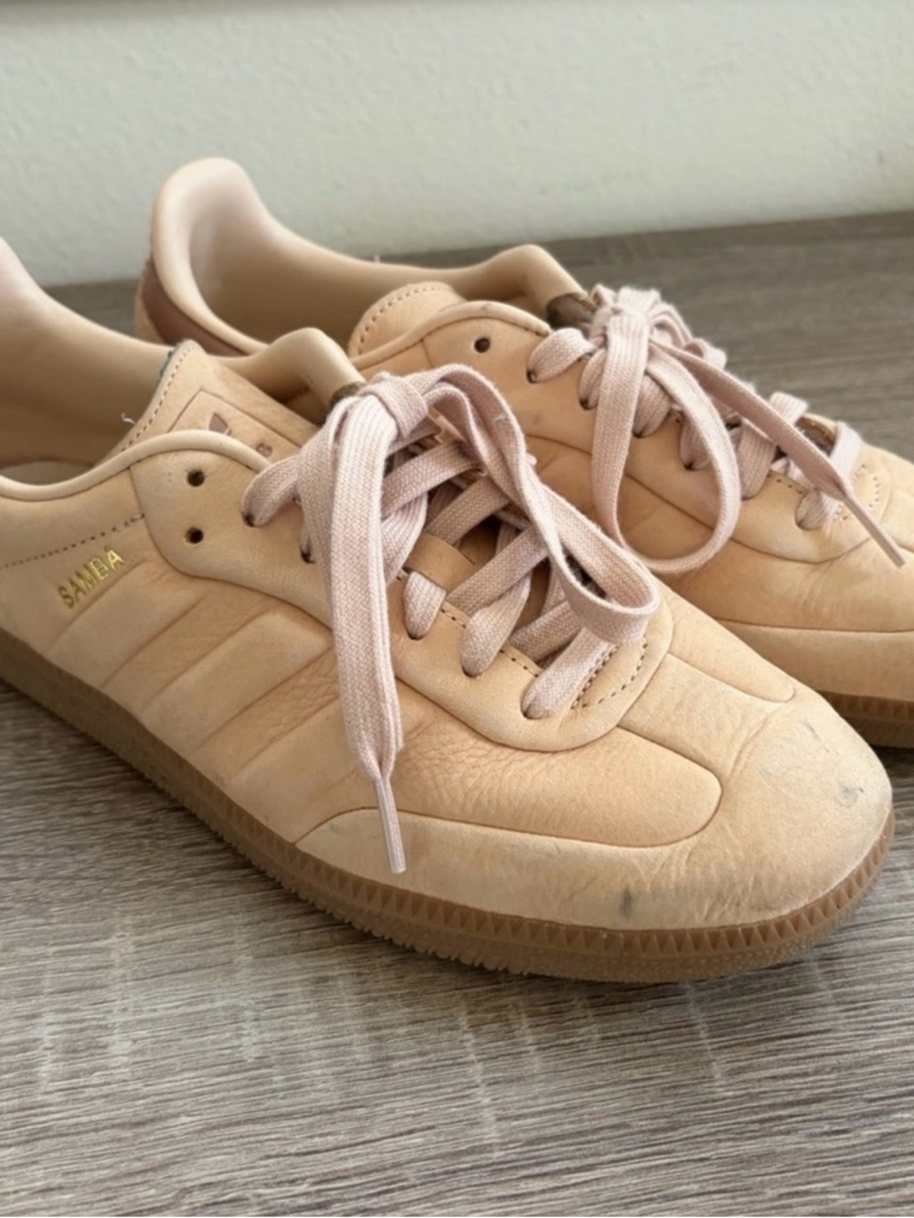 Adidas Gazelle Light Pink/Nude Leather Sneakers - Picture 2 of 3
